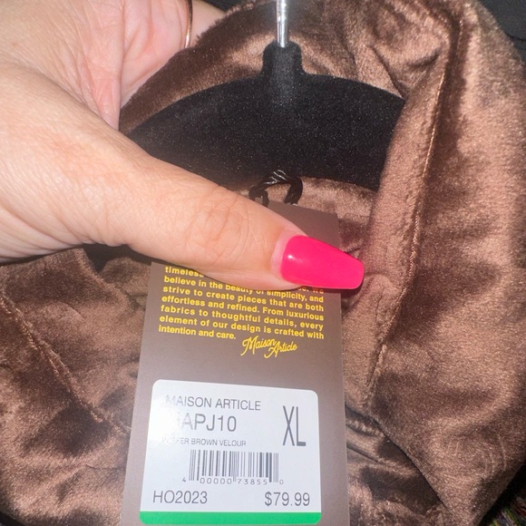 Maison Article Men’s Page free jacket. Brown, super soft velvet feeling fabric. - Picture 12 of 13